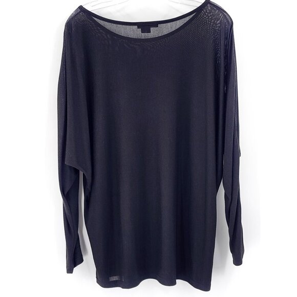 VINCE Lightweight Rayon Dolman Sleeve Top Tunic Black - Picture 4 of 6